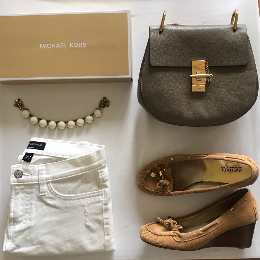Michael Kors suede loafer wedges - size 8